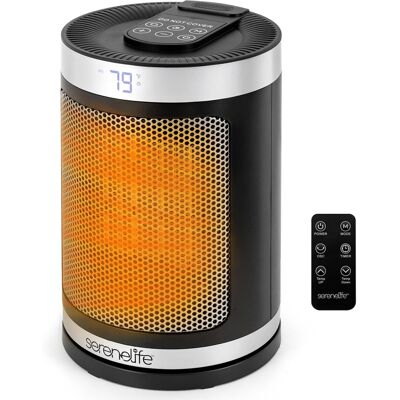 SereneLife - SLSPCHTR3BK Portable Space Heater, 1500W PTC Ceramic, Thermostat, Remote, Oscillation - Black SereneLife - SLSPCHTR3BK Portable Space Heater, 1500W PTC Ceramic, Thermostat, Remote, Oscillation - Black