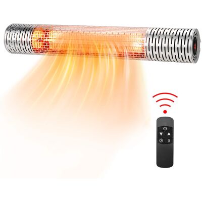 Costway - 1500W Wall-Mounted Infrared Heater Indoor & Outdoor Electric Heater With Remote - Silver Costway - 1500W Wall-Mounted Infrared Heater Indoor & Outdoor Electric Heater With Remote - Silver