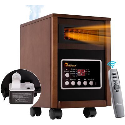 DR. INFRARED HEATER - DR-998W, 1500W, Advanced Dual Heating System with Humidifier and Remote Control - Walnut DR. INFRARED HEATER - DR-998W, 1500W, Advanced Dual Heating System with Humidifier and Remote Control - Walnut