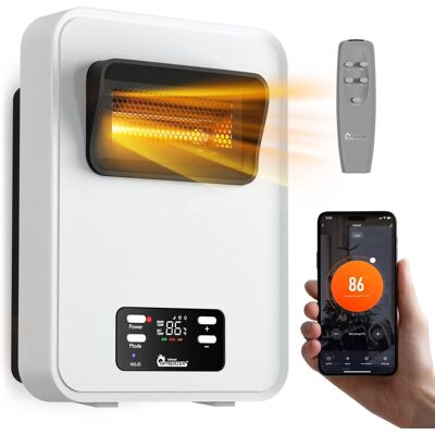 DR. INFRARED HEATER - DR-908W Infrared Heater with WiFi, 1500W Wall Mounted Electric Heater for Indoor Use, Energy Saving PTC Quartz - White DR. INFRARED HEATER - DR-908W Infrared Heater with WiFi, 1500W Wall Mounted Electric Heater for Indoor Use, Energy Saving PTC Quartz - White