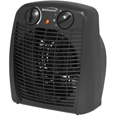 Brentwood - 1500W Max Portable Electric Space Heater and Fan, Model H-F305BK - Black Brentwood - 1500W Max Portable Electric Space Heater and Fan, Model H-F305BK - Black