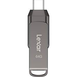 Lexar - JumpDrive D400 Dual 64GB USB 3.1 Flash Drive - Titanium Lexar - JumpDrive D400 Dual 64GB USB 3.1 Flash Drive - Titanium