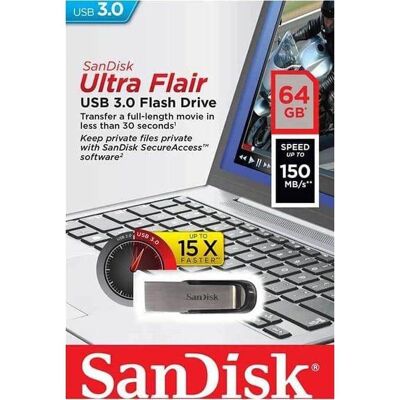 SanDisk - 64GB Ultra Flair USB 3.0 Flash Drive - Black SanDisk - 64GB Ultra Flair USB 3.0 Flash Drive - Black