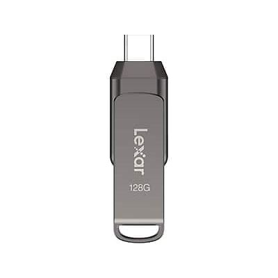 Lexar - JumpDrive D400 Dual 128GB USB 3.1 Flash Drive - Titanium Lexar - JumpDrive D400 Dual 128GB USB 3.1 Flash Drive - Titanium