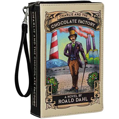 Things2Die4 - Vinyl Charlie & The Chocolate Factory Book Handbag Novelty Clutch Purse Crossbody Bag - Multicolored Things2Die4 - Vinyl Charlie & The Chocolate Factory Book Handbag Novelty Clutch Purse Crossbody Bag - Multicolored