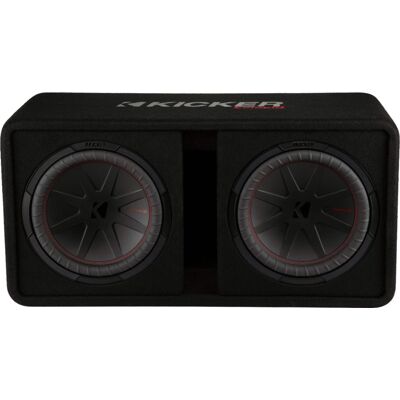 Kicker - CompR Dual 12" Dual-Voice-Coil 2-Ohm Subwoofers with Enclosure - Black Kicker - CompR Dual 12" Dual-Voice-Coil 2-Ohm Subwoofers with Enclosure - Black