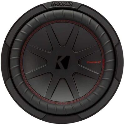 Kicker - 48CWR104 CompR 10" 4-Ohm Subwoofer - Black/Red Kicker - 48CWR104 CompR 10" 4-Ohm Subwoofer - Black/Red