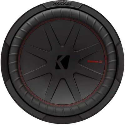 Kicker - CompR 12" Dual-Voice-Coil 4-Ohm Subwoofer - Black/Red Kicker - CompR 12" Dual-Voice-Coil 4-Ohm Subwoofer - Black/Red
