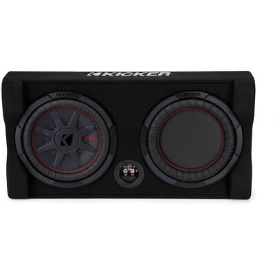 Kicker - CompRT Down-Firing 10” Dual-Voice-Coil 2-Ohm Loaded Subwoofer Enclosure - Black Kicker - CompRT Down-Firing 10” Dual-Voice-Coil 2-Ohm Loaded Subwoofer Enclosure - Black