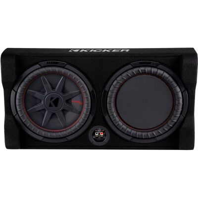 Kicker - CompRT Down-Firing 12” Dual-Voice-Coil 2-Ohm Loaded Subwoofer Enclosure - Black Kicker - CompRT Down-Firing 12” Dual-Voice-Coil 2-Ohm Loaded Subwoofer Enclosure - Black