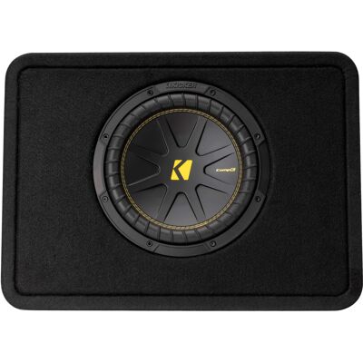 Kicker - CompC 10" Single-Voice-Coil 4-Ohm Loaded Subwoofer Enclosure - Black Kicker - CompC 10" Single-Voice-Coil 4-Ohm Loaded Subwoofer Enclosure - Black