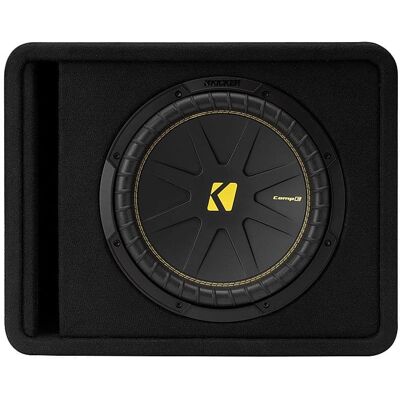 Kicker - CompC 12" Loaded Enclosures Single-Voice-Coil 4-Ohm Subwoofer - Black Kicker - CompC 12" Loaded Enclosures Single-Voice-Coil 4-Ohm Subwoofer - Black