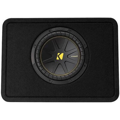 Kicker - CompC 10" Single-Voice-Coil 2-Ohm Loaded Subwoofer Enclosure - Black Kicker - CompC 10" Single-Voice-Coil 2-Ohm Loaded Subwoofer Enclosure - Black