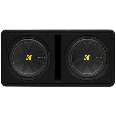 Kicker - CompC 12" Loaded Enclosures Dual Single-Voice-Coil 2-Ohm Subwoofers - Black Kicker - CompC 12" Loaded Enclosures Dual Single-Voice-Coil 2-Ohm Subwoofers - Black