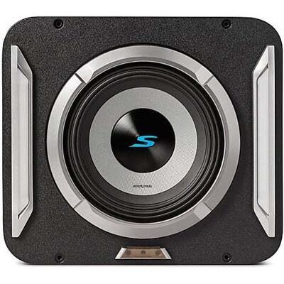 Alpine - PrismaLink S2-Series 8" Single Voice Coil 2 ohm Preloaded Subwoofer Wedge Enclosure - Black Alpine - PrismaLink S2-Series 8" Single Voice Coil 2 ohm Preloaded Subwoofer Wedge Enclosure - Black