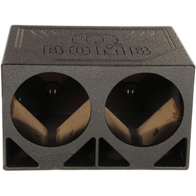 QPower - QBOMB12TB Dual 12" Triangle Ported Car Audio Subwoofer Box Enclosure - Black QPower - QBOMB12TB Dual 12" Triangle Ported Car Audio Subwoofer Box Enclosure - Black