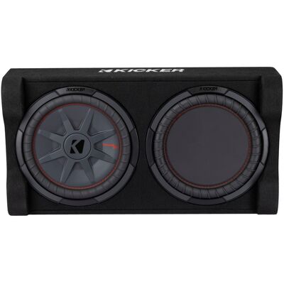 Kicker - PTRTP Powered Down-Firing 12" Dual-Voice-Coil-Ohm Loaded Subwoofer Enclosure - Black Kicker - PTRTP Powered Down-Firing 12" Dual-Voice-Coil-Ohm Loaded Subwoofer Enclosure - Black