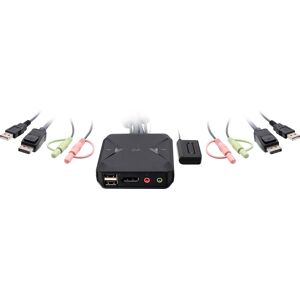 IOGear - 2-Port USB DisplayPort Cable KVM Switch - Black IOGear - 2-Port USB DisplayPort Cable KVM Switch - Black