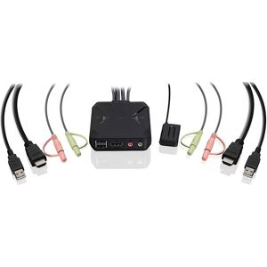 IOGear - 2-Port 4K KVM Switch with HDMI, USB and Audio Connections - Black IOGear - 2-Port 4K KVM Switch with HDMI, USB and Audio Connections - Black