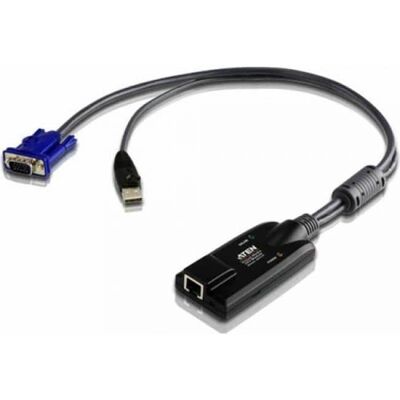 Technology - Aten KVM Adapter Cable - RJ-45 Female Network, HD-15 Male VGA, Type A Male USB - Black Technology - Aten KVM Adapter Cable - RJ-45 Female Network, HD-15 Male VGA, Type A Male USB - Black