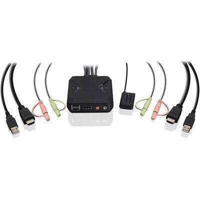 IOGear - 2-Port 4K KVM Switch with HDMI, USB and Audio Connections - Black IOGear - 2-Port 4K KVM Switch with HDMI, USB and Audio Connections - Black