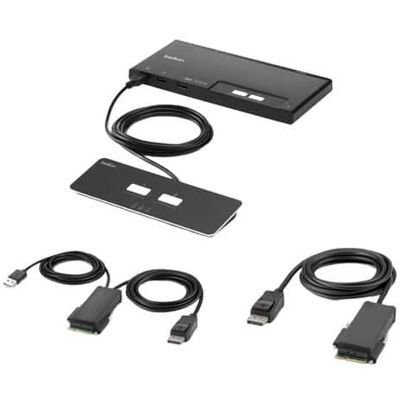 Belkin - F1DN102MOD-PP-4 2-Port KVM Switch - Single Head - DP Modular Secure - PP4.0 W/ Remote - 2 Computers - 1 Local Us - Black Belkin - F1DN102MOD-PP-4 2-Port KVM Switch - Single Head - DP Modular Secure - PP4.0 W/ Remote - 2 Computers - 1 Local Us - Black