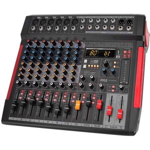 Pyle - Professional 8 Channel Audio Mixer - DJ Sound Controller w/ Bluetooth Wireless, 6 XLR Mic/Line Input, DSP Effects - Black Pyle - Professional 8 Channel Audio Mixer - DJ Sound Controller w/ Bluetooth Wireless, 6 XLR Mic/Line Input, DSP Effects - Black