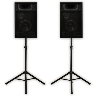 Acoustic Audio by Goldwood - PA-365X Passive 6.5" DJ Speakers and Stands PA Karaoke 3-Way Studio Home Audio - Black Acoustic Audio by Goldwood - PA-365X Passive 6.5" DJ Speakers and Stands PA Karaoke 3-Way Studio Home Audio - Black