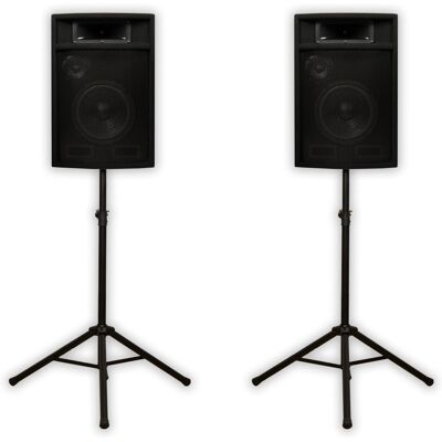 Acoustic Audio by Goldwood - PA-380X Passive 8" DJ Speakers and Stands PA Karaoke 3-Way Studio Home Audio - Black Acoustic Audio by Goldwood - PA-380X Passive 8" DJ Speakers and Stands PA Karaoke 3-Way Studio Home Audio - Black