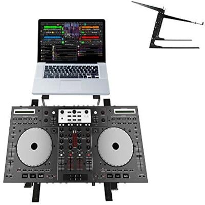Pyle - PLPTS38 Universal Dual Device Laptop Stand, Sound Equipment DJ Mixing Workstation - Black Pyle - PLPTS38 Universal Dual Device Laptop Stand, Sound Equipment DJ Mixing Workstation - Black