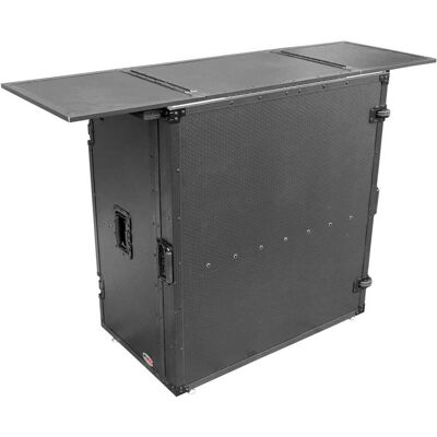 ProX - XS-DJSTN Transformer Series Fold-Away DJ Performance Desk Facade with Wheels, Black on Black ProX - XS-DJSTN Transformer Series Fold-Away DJ Performance Desk Facade with Wheels, Black on Black