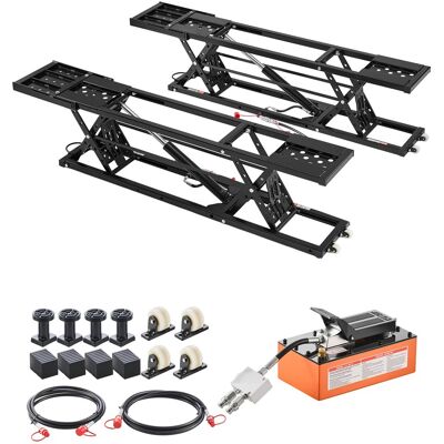 VEVOR - Portable Car Lift, 5000 lbs Capacity, Heavy Duty Quick Lift with 25.6" Max Height, Pneumatic Pump, Wheels, 4 Rubber Pads - Black VEVOR - Portable Car Lift, 5000 lbs Capacity, Heavy Duty Quick Lift with 25.6" Max Height, Pneumatic Pump, Wheels, 4 Rubber Pads - Black