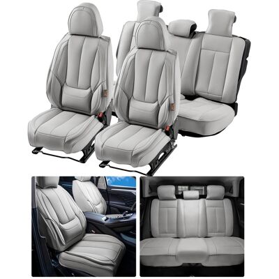 VEVOR - Seat Covers, Universal Car Seat Covers Full Set Seats, Front and Rear Seat, 13pcs Faux Leather Seat Cover, Full Enclosed - Gray VEVOR - Seat Covers, Universal Car Seat Covers Full Set Seats, Front and Rear Seat, 13pcs Faux Leather Seat Cover, Full Enclosed - Gray