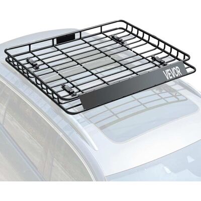 VEVOR - Roof Rack Cargo Carrier, 43 x 50 x 4.1 in, Universal Rooftop Cargo Basket, Car Top Luggage Holder - Black VEVOR - Roof Rack Cargo Carrier, 43 x 50 x 4.1 in, Universal Rooftop Cargo Basket, Car Top Luggage Holder - Black