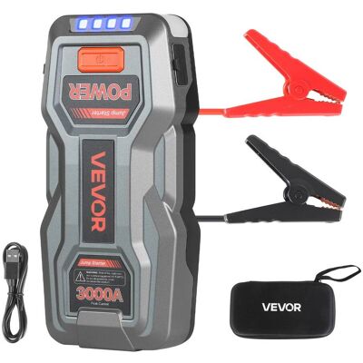 VEVOR - Jump Starter, 3000A Peak, Car Jumper Starter Battery Pack, 12V Portable Lithium Battery Booster, Jump Box Power Bank VEVOR - Jump Starter, 3000A Peak, Car Jumper Starter Battery Pack, 12V Portable Lithium Battery Booster, Jump Box Power Bank