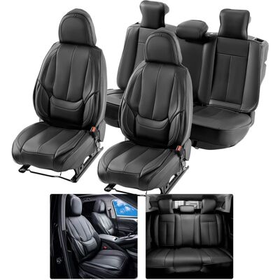 VEVOR - Seat Covers, Universal Car Seat Covers Full Set Seats, Front and Rear Seat, 13pcs Faux Leather Seat Cover, Full Enclosed - Black VEVOR - Seat Covers, Universal Car Seat Covers Full Set Seats, Front and Rear Seat, 13pcs Faux Leather Seat Cover, Full Enclosed - Black