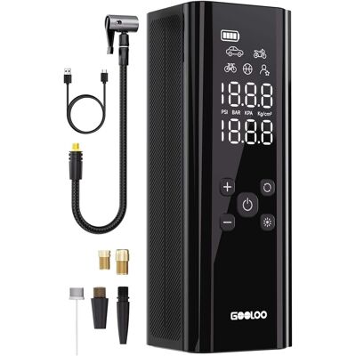 GOOLOO - GT150 Portable Tire Inflator Wireless Car Air Pump 150PSI - Black GOOLOO - GT150 Portable Tire Inflator Wireless Car Air Pump 150PSI - Black