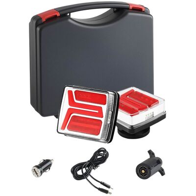 VEVOR - Trailer Lights, 2PCS 12V LED Magnetic Wireless Trailer Tail Lights Kit with Stop Brake Turn Tail License Plate Lamp - Red + white + black VEVOR - Trailer Lights, 2PCS 12V LED Magnetic Wireless Trailer Tail Lights Kit with Stop Brake Turn Tail License Plate Lamp - Red + white + black