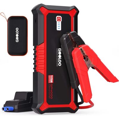 GOOLOO - GP4000 4000A Peak Car Jump Starter, Portable 12V Lithium Battery Booster for All Gas & Up to 10L Diesel Engines GOOLOO - GP4000 4000A Peak Car Jump Starter, Portable 12V Lithium Battery Booster for All Gas & Up to 10L Diesel Engines