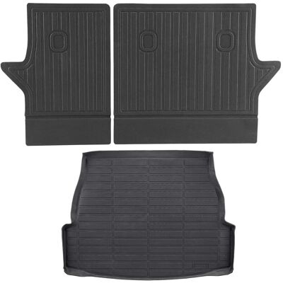 VEVOR - Cargo Mats Compatible with Toyota RAV4 2019-2024, Custom Fit TPE Cargo Liner Set for SUVs, Trunk and Rear Back Seat - Black VEVOR - Cargo Mats Compatible with Toyota RAV4 2019-2024, Custom Fit TPE Cargo Liner Set for SUVs, Trunk and Rear Back Seat - Black