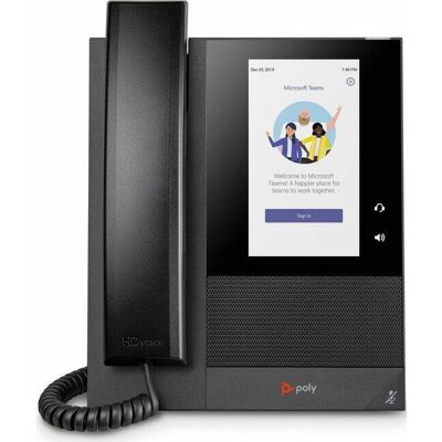 HP - Poly CCX 400 Business Media Phone for Microsoft Teams and PoE-enabled GSA/TAA - 24 x Total Line - VoIP - 5" LCD - 2 x - Black HP - Poly CCX 400 Business Media Phone for Microsoft Teams and PoE-enabled GSA/TAA - 24 x Total Line - VoIP - 5" LCD - 2 x - Black