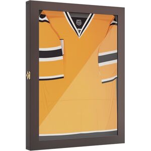 Homcom - 23.5" x 31.5" UV-Resistant Sports Jersey Frame Display Case - Brown Homcom - 23.5" x 31.5" UV-Resistant Sports Jersey Frame Display Case - Brown