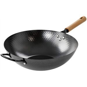 Oster - Bressler 13.5in Nonstick Carbon Steel Wok with Wooden Handle - Black Oster - Bressler 13.5in Nonstick Carbon Steel Wok with Wooden Handle - Black