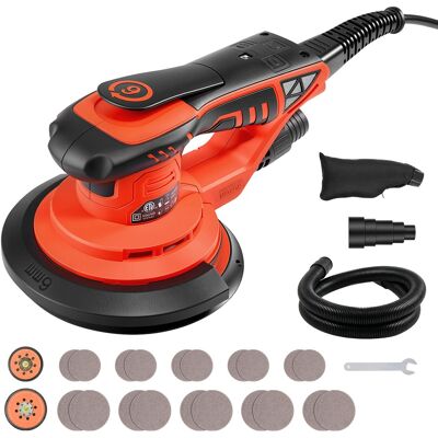 VEVOR - 5 & 6-Inch Random Orbital Sander 400W Brushless Orbital Sander, 4000-10000RPM 7 Speeds Electric Palm Sanders - Orange;Black VEVOR - 5 & 6-Inch Random Orbital Sander 400W Brushless Orbital Sander, 4000-10000RPM 7 Speeds Electric Palm Sanders - Orange;Black