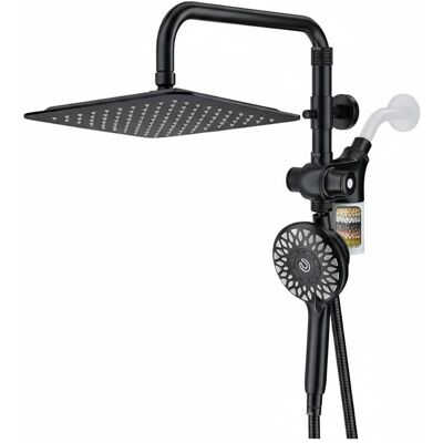 Dazzed Corner - 10" Rainfall & Handheld Combo, High Pressure, Adjustable Slide Bar - Black Dazzed Corner - 10" Rainfall & Handheld Combo, High Pressure, Adjustable Slide Bar - Black