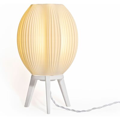 Jonathan Y - Wavy 16.5" Modern Contemporary Plant-Based PLA 3D Printed Dimmable LED Table Lamp - White Jonathan Y - Wavy 16.5" Modern Contemporary Plant-Based PLA 3D Printed Dimmable LED Table Lamp - White