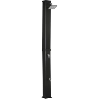 Outsunny - 10.6 Gallons Solar Heated Shower with Free-Rotating Shower Head, Temperature Adjustment & Foot Shower - Black Outsunny - 10.6 Gallons Solar Heated Shower with Free-Rotating Shower Head, Temperature Adjustment & Foot Shower - Black