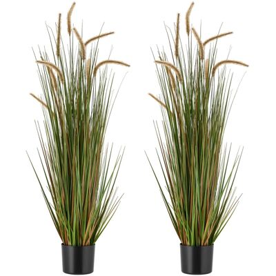 VEVOR - Artificial Grass Plant, 2 Pack 47 inch Horsetail Reed Grass in Pot, Premium PVC Faux Fake Greenery Shrubs Plant - Green VEVOR - Artificial Grass Plant, 2 Pack 47 inch Horsetail Reed Grass in Pot, Premium PVC Faux Fake Greenery Shrubs Plant - Green