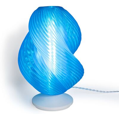 Jonathan Y - Gema 13.5" Mid-Century Coastal Plant-Based PLA 3D Printed Dimmable LED Table Lamp - Clear Blue/White Jonathan Y - Gema 13.5" Mid-Century Coastal Plant-Based PLA 3D Printed Dimmable LED Table Lamp - Clear Blue/White