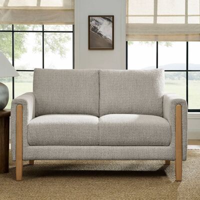 Hawken Boucle Fabric Loveseat by Modway - Parchment Beech Hawken Boucle Fabric Loveseat by Modway - Parchment Beech